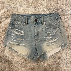 American Eagle Outfitters Blue Jean Shorts Distressed Style